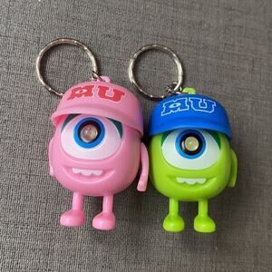 2Pcs Mike Wazowski Couple Keychain Set with I Love You Sound